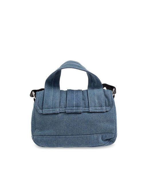 Ganni Blue Shoulder Bag With Logo,