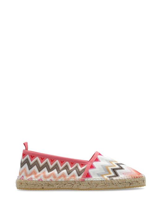 Missoni Pink Zigzag-patterned Slip-on Espadrilles