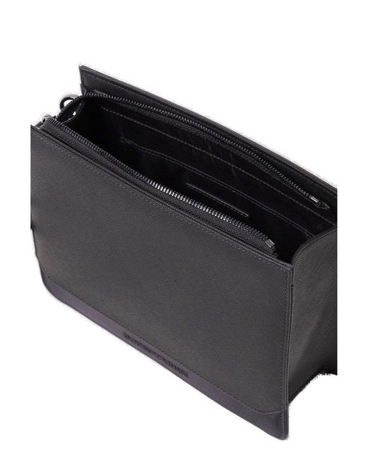 Emporio Armani Logo Lettering Beauty Case in Black for Men