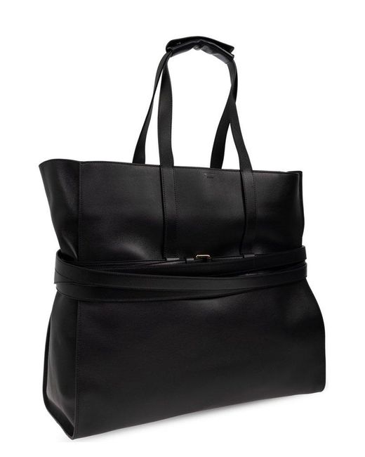 Moschino Black Logo Embossed Tote Bag