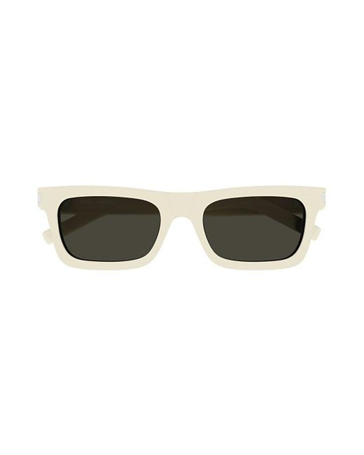Saint Laurent Green Betty Rectangular Frame Sunglasses