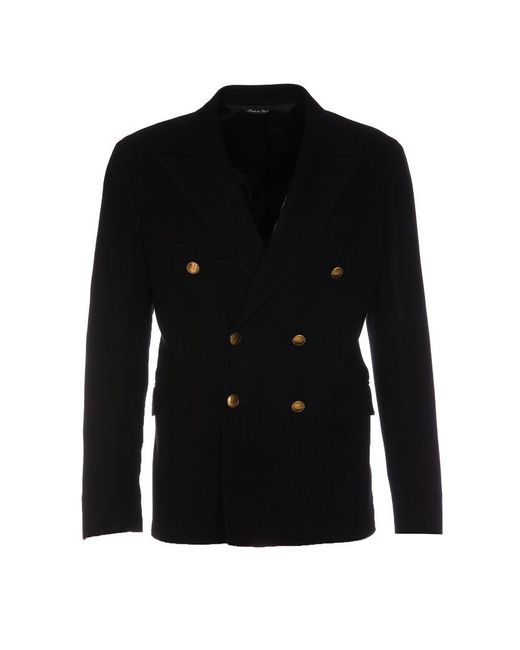 Brian Dales Black Double Breasted Tailored Blazer for men