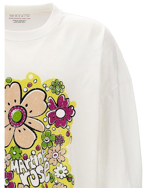 Martine Rose White Festival Flower T-shirt for men