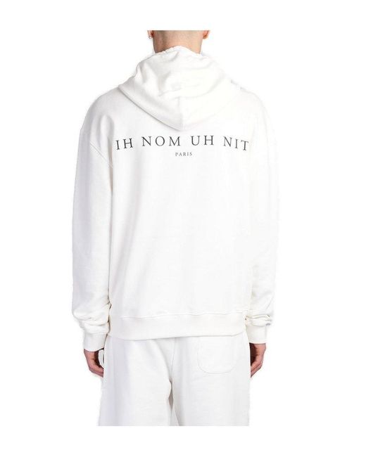 Ih Nom Uh Nit White Future Mask Drawstring Hoodie for men
