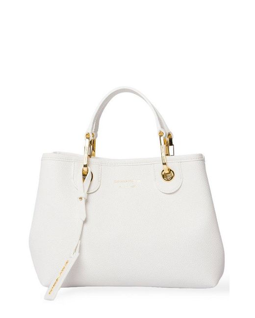 Emporio Armani Emporio Armani Logo Detailed Handbag in White