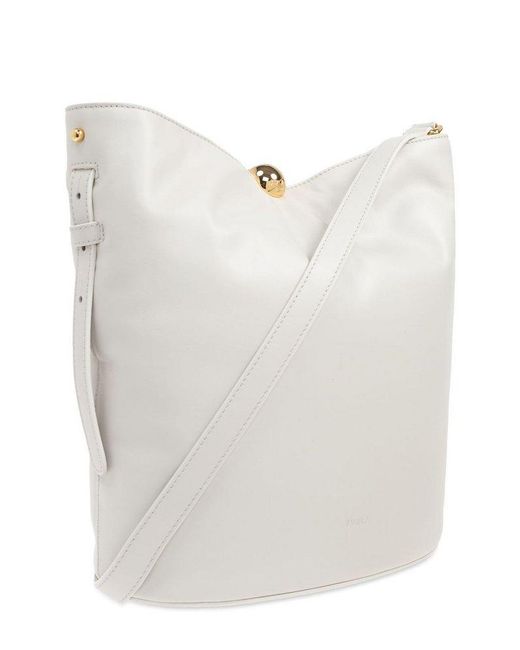 Furla White Sfera Soft Medium Bucket Bag