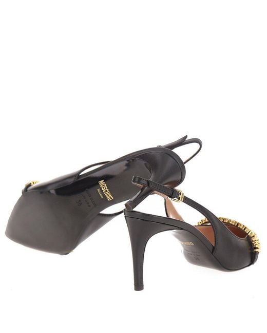 Moschino Metallic Pointed-Toe Slingback Pumps