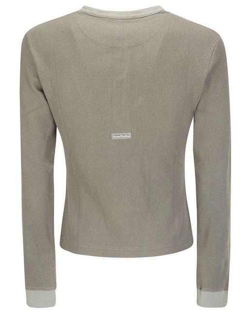 Acne Gray Long Sleeved Knitted T-shirt for men
