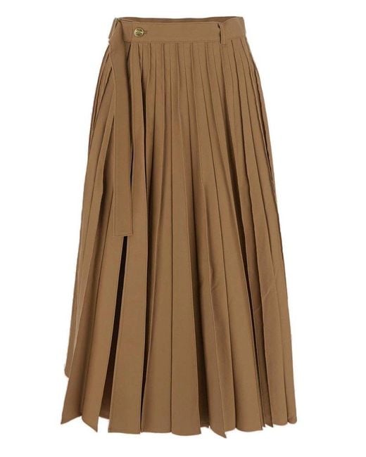 Sacai Brown X Carhartt Wip Pleated Midi Skirt