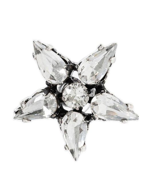 Saint Laurent Metallic Crystal Embellished Clip-on Earring