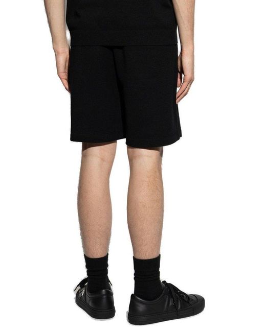 Theory Black Knee-Length Drawstring Sweat Shorts for men