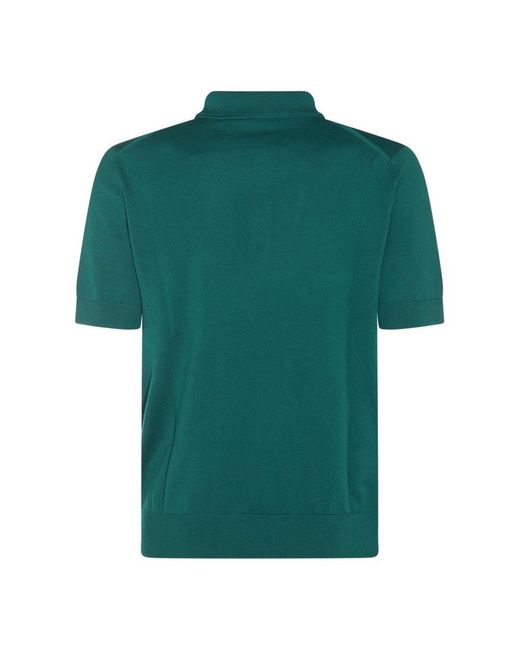 Dolce & Gabbana Green Wool Polo Shirt for men
