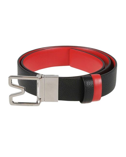Alexander McQueen Sharp Reversible Buckled Belt in Red for Men