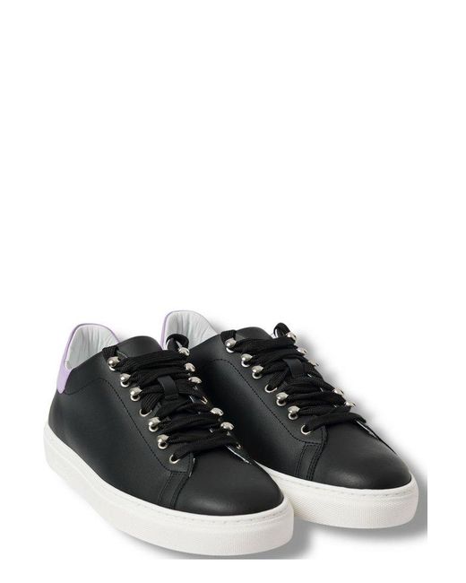 Moschino Black Round Toe Low-Top Sneakers for men