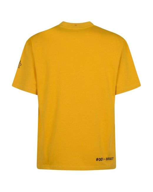 3 MONCLER GRENOBLE Yellow Logo Printed Crewneck T-shirt for men