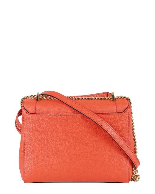 Lancel Red Ninon De Chain Linked Shoulder Bag