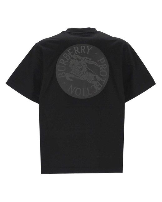 Burberry Black Ekd-Badge Crewneck T-Shirt for men