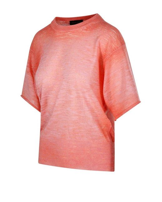 Roberto Collina Pink Round Neck Knit T-shirt