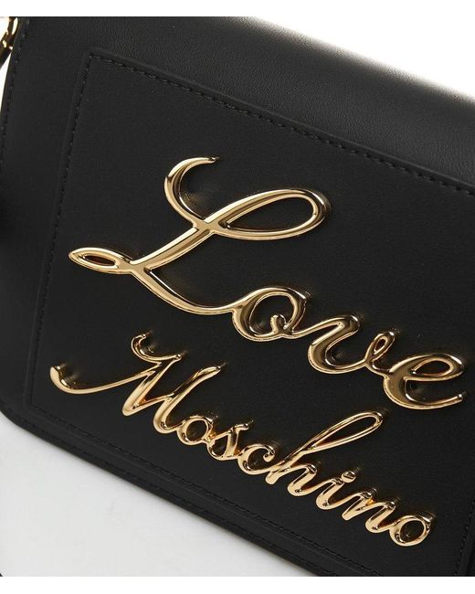 Love Moschino Black Logo Lettering Mini Shoulder Bag