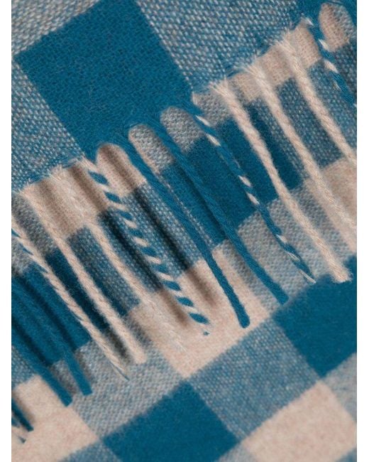 Acne Blue Wool Scarf for men