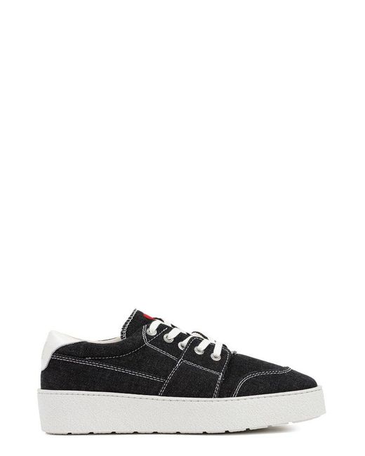AMI Black De Coeur Lace-Up Sneakers for men