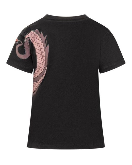 Pinko Black Dragon Print T-Shirt