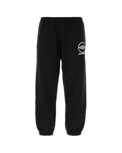 Umbro Black Logo-Printed Elasticated Waistband Joggers for men