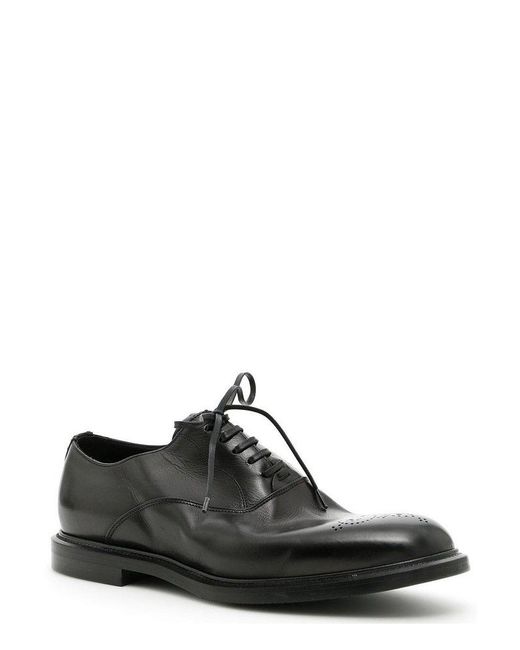 Dolce & Gabbana Black Lace-up Oxford Shoes for men
