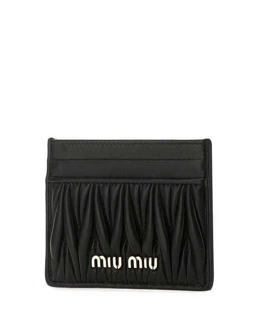 Miu Miu Black Logo Lettering Card Holder