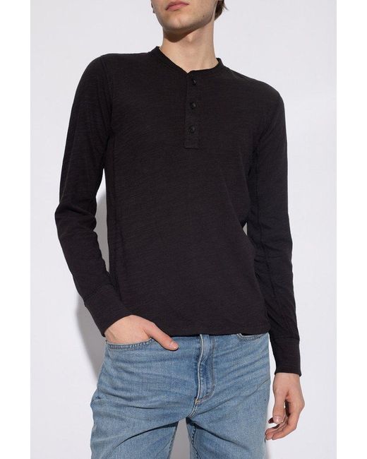 Rag & Bone Black Long-Sleeved Knit Top for men