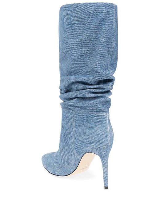 Paris Texas Blue Heeled Denim Ankle Boots