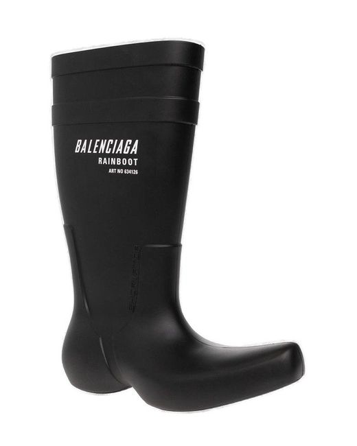 Balenciaga Black Excavator Rubber Rain Boots for men