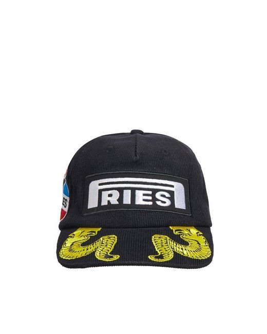 Aries Blue Logo Embroidered Corduroy Baseball Hat for men