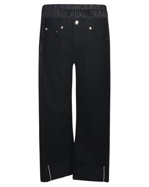 Junya Watanabe Blue Logo Patch Panelled Cropped Jeans