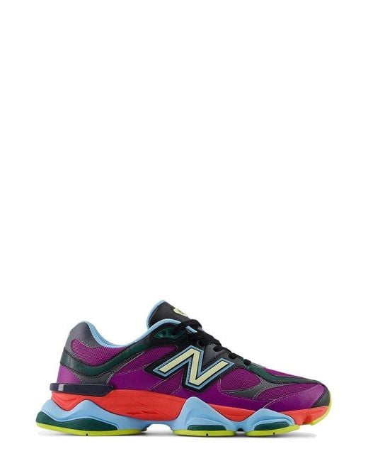 New Balance Purple 9060 Lace-Up Sneakers for men