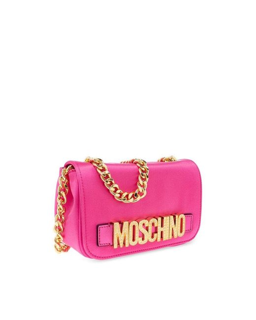 Moschino Pink Satin Shoulder Bag,