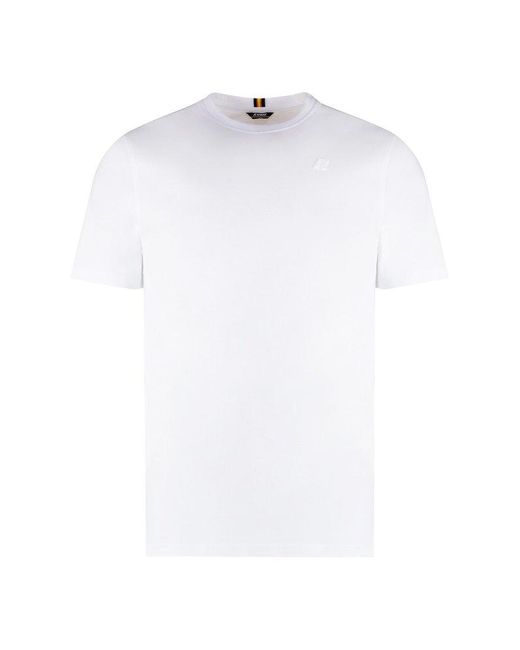 K-Way White Odom Letitrain Crew Neck Tee for men