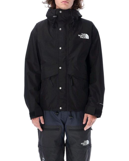 The North Face Black Logo-Embroidered Hooded Windbreaker for men