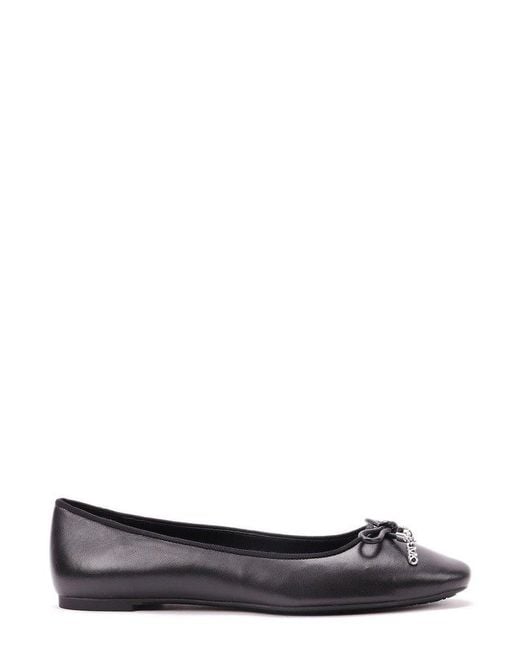 MICHAEL Michael Kors Black Logo Charm Round Toe Flat Shoes
