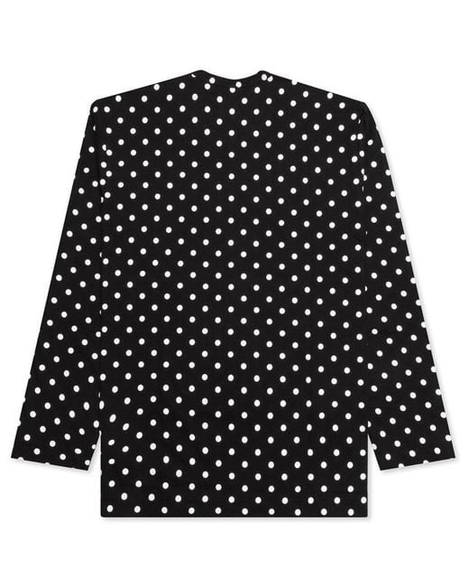 COMME DES GARÇONS PLAY Black Polka Dot Print Crewneck T-Shirt for men