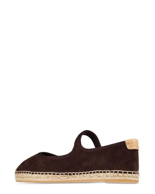 Tory Burch Brown Mary Jane Espadrilles