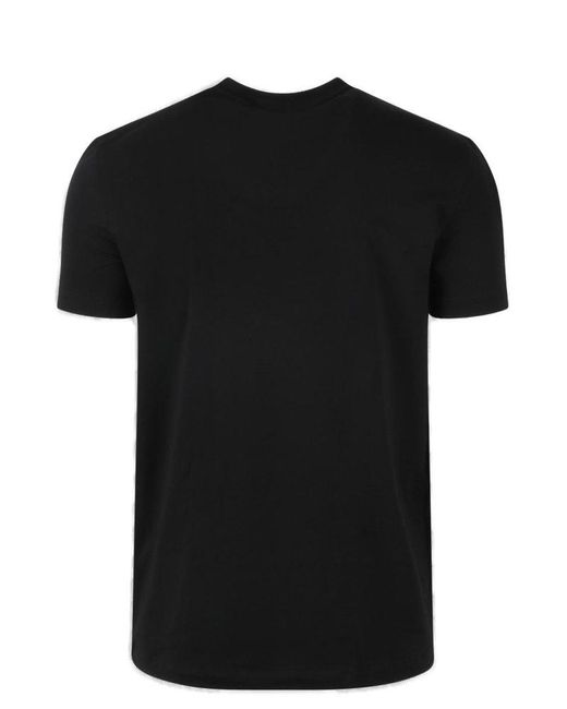DSquared² Black Logo Patch Crewneck T-shirt for men