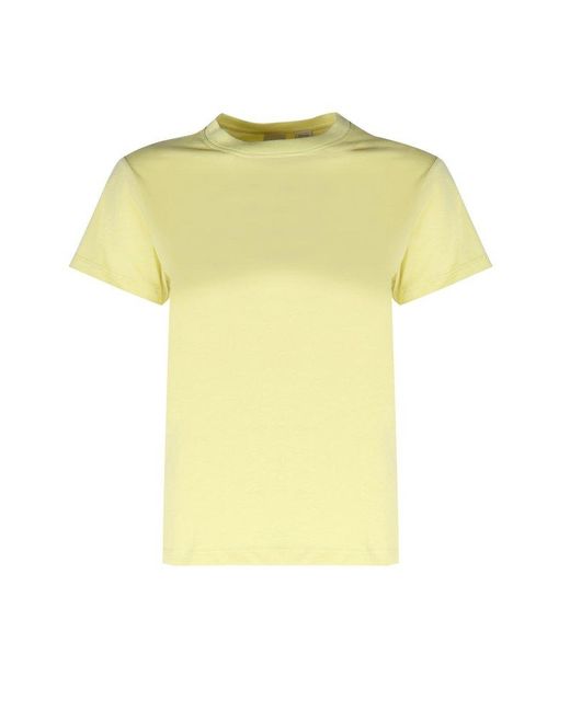 Pinko Yellow Mini Logo Crewneck T-shirt