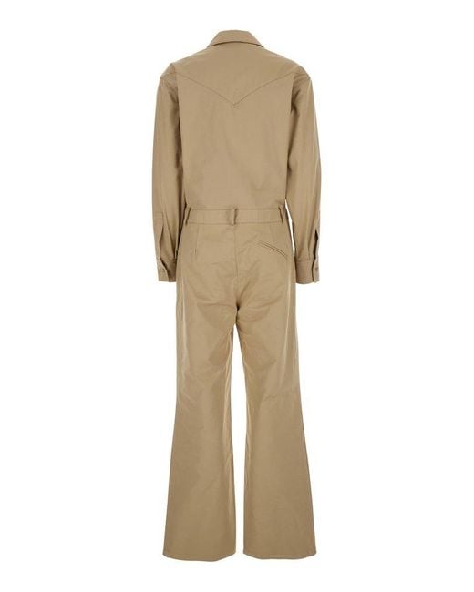 FEDERICA TOSI Natural Jumpsuit With Chest Pockets