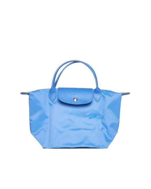 Longchamp Blue Le Pliage Small Top Handle Bag