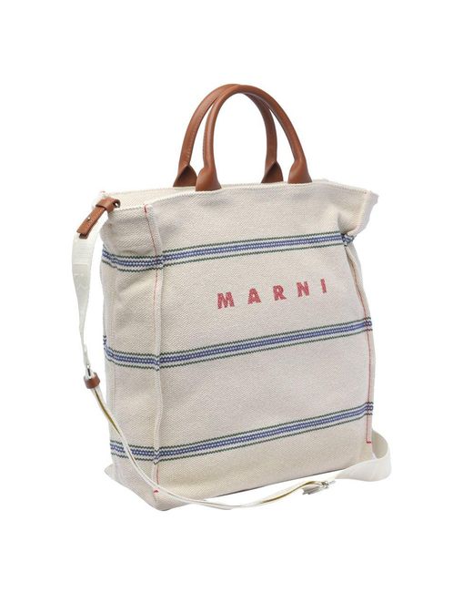 Marni Natural Logo Shopping Bag for men