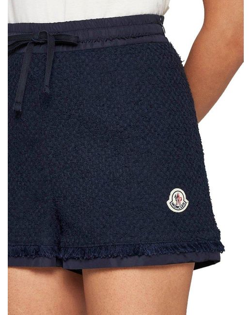 Moncler Blue Cotton-blend Boucle' Shorts