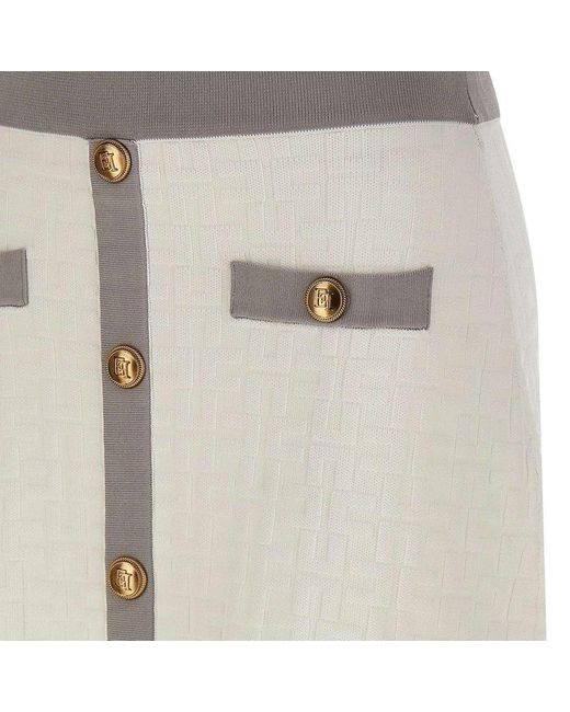 Elisabetta Franchi White Bi-color Mini Skirt