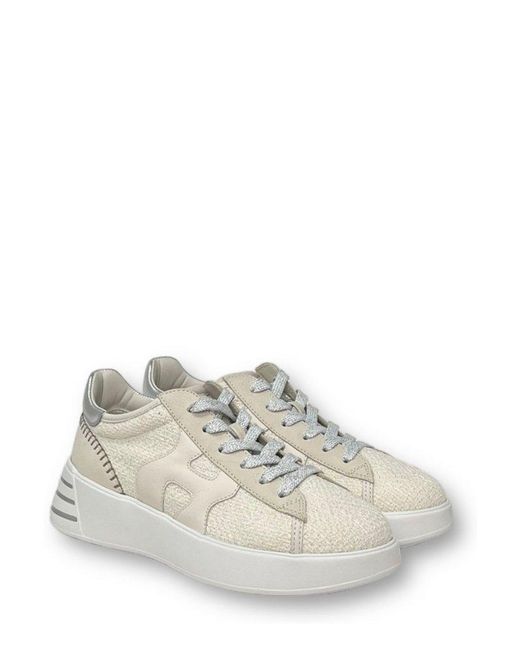 Hogan White Rebel Lace-up Sneakers