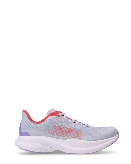 Hoka One One Purple Mach 6 Lace-Up Sneakers